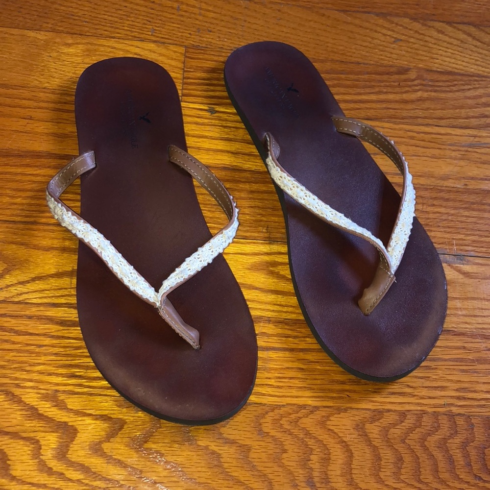 American Eagle sandals with lace on straps